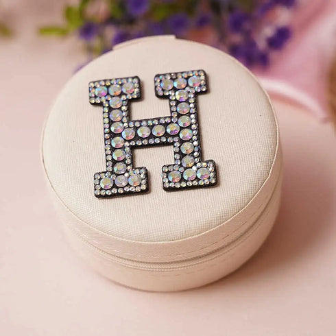 Personalized Initial Round Organizer Jewellery Box for Women